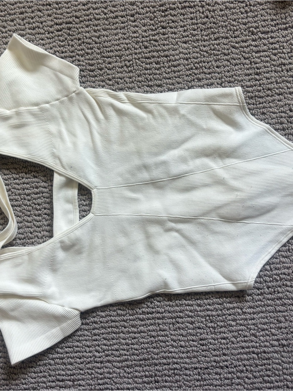 Anthropologie Off-White Textured Ribbed Top